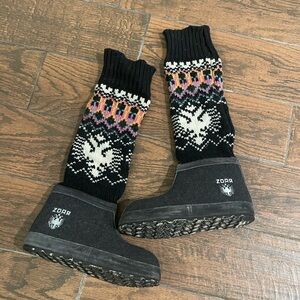 ZDAR sweater wool boots